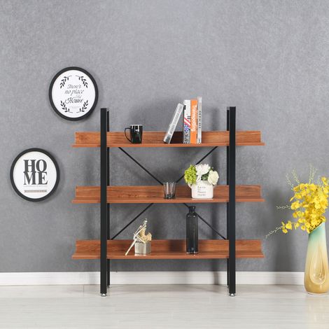 Étagères style industriel en bois foncé 106cm - Ekero