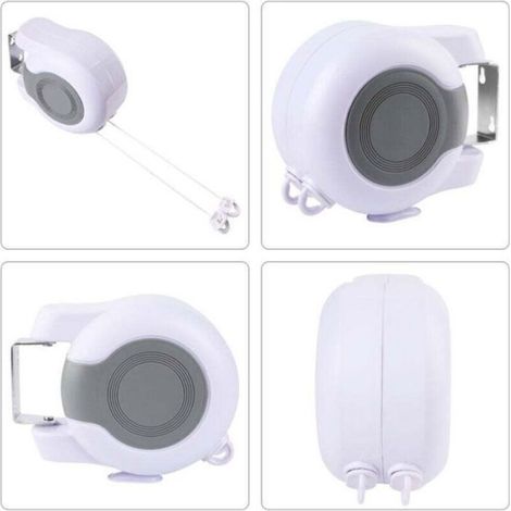 Etendoir A Linge Rétractable - 2 Cordes - Extérieur Balcon Salle De Bain Jardin Intérieur - 13 M (1/4)