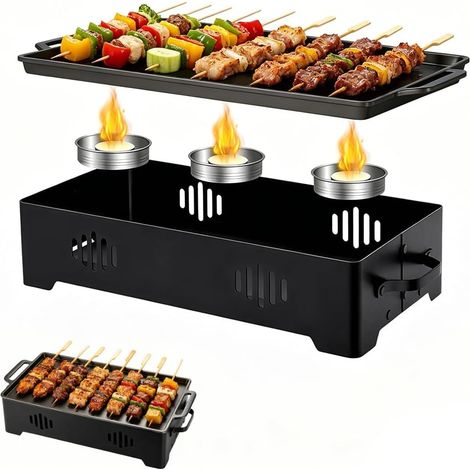 Planche de barbecue pour garder au chaud, chauffe-viande pour barbecue, récipient de maintien au chaud avec bougies, chauffe-plats, boîte de maintien au chaud, accessoire de barbecue pour (1/5)