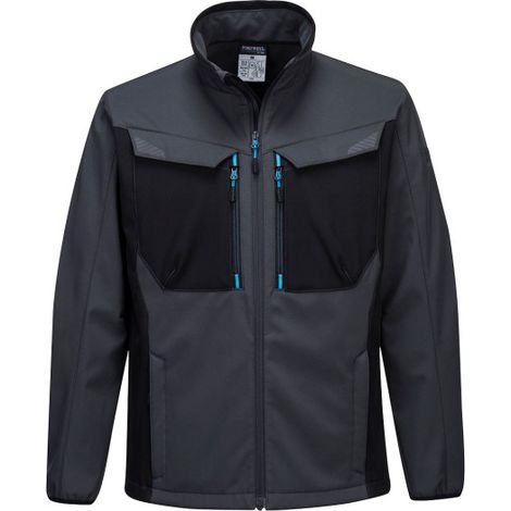 Softshell de trabajo bicolor mangas precurvadas, protección de barbilla WX3 T750 4XL Gris metálico