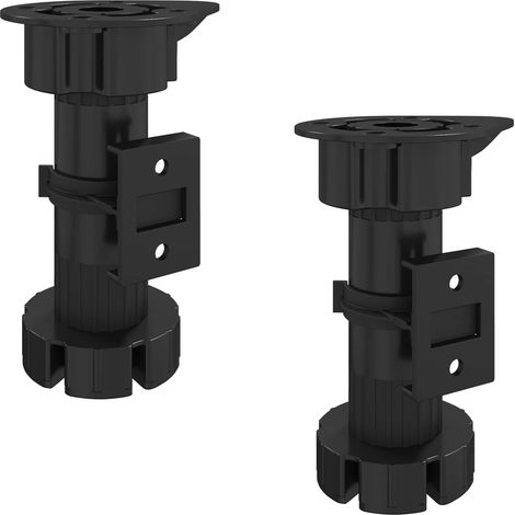 Möbelbeine Verstellbar 2 pcs Schwarz 46 x 46 x 128 mm PP vidaXL
