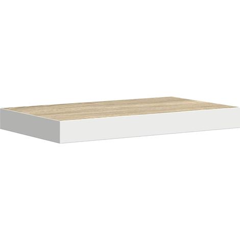Maison Exclusive - Schweberegal Eichenoptik und Weiß 40x23,5x3,8 (1/5)