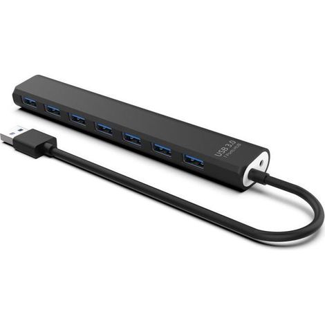 Hub Usb 3.0 - 7 Ports - Vitesse De Transfert 5 Gbps - Compatible Windows Mac Linux - Pour Bureau Et Maison - 1 Pièce (1/5)