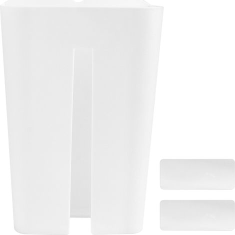 Support mural pour sacs poubelles, distributeur de mouchoirs, organisateur, décoration de cuisine (blanc)