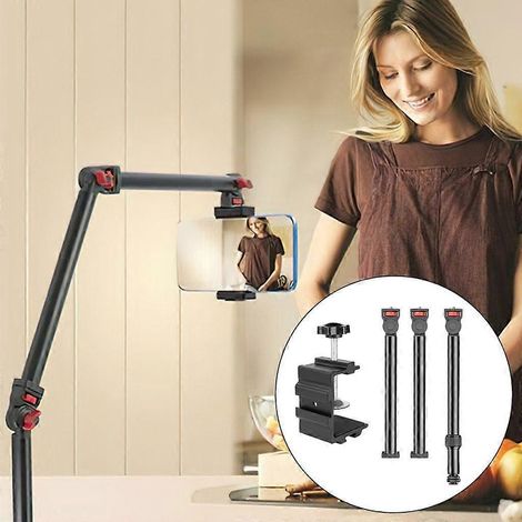 Bras articulé flexible pour microphone, pivotant à 360°, construction en aluminium. (1/4)