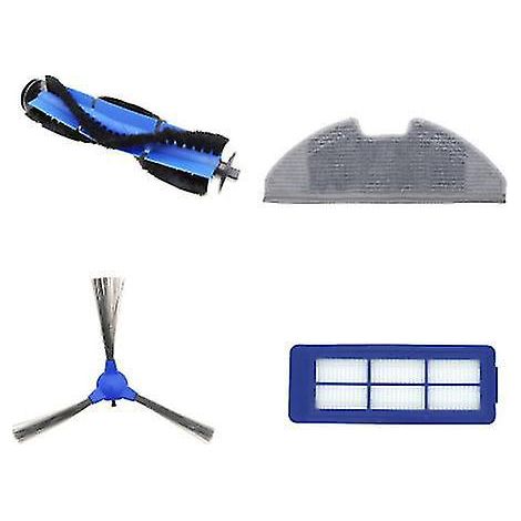 Lot de 4 lingettes, filtre HEPA et brosse latérale pour robot laveur de sols Eufy Robovac G10 G30 (1/4)