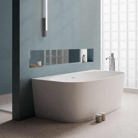 Baignoire VEGA Uni Blanc mat +bonde