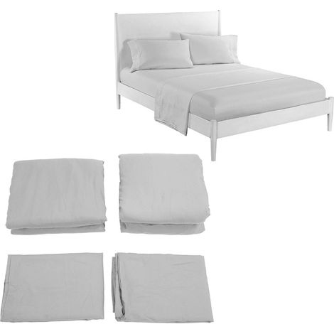 Ensemble de literie gris quatre pièces de la marque américaine KING (1/5)