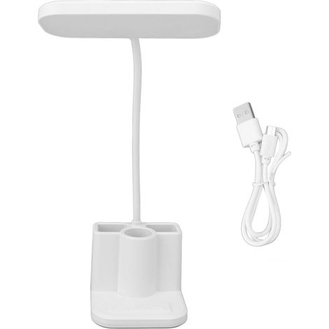 Ortviai Lampe de Bureau LED avec Support pour Stylos et Smartphone, 3 Températures de Couleur, Dimmable Sans Étapes, Rechargeable (1/5)