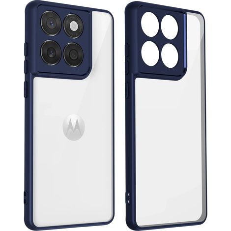(Bleu, stylet Motorola Edge 60) Étui de protection transparent givré pour véhicules Motorola avec cache-objectif. (1/4)