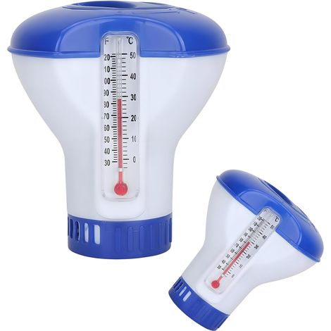 (Avec thermomètre)Distributeur Flottant de Chlore de 12,7 cm - Distributeur de Comprimés de Chlore - Flotteur Chimique Réglable pour Piscine Intérieure et Extérieure (1/5)