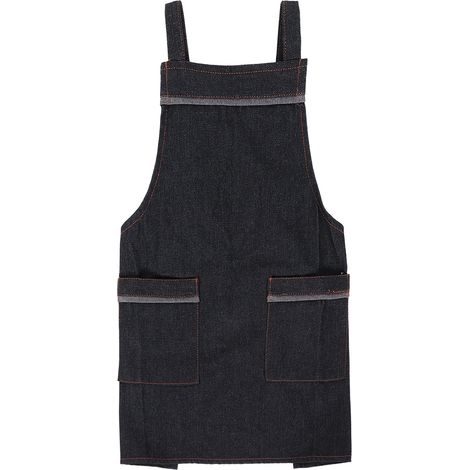 Tablier sans manches en coton denim avec poches, résistant aux taches et réglable, idéal pour cuisine, peinture et jardinage, taille unique (1/5)