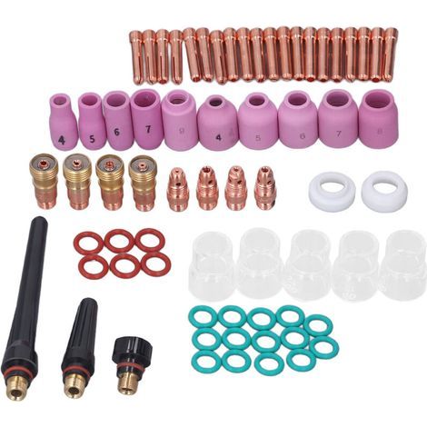 68PCS TIG Soudage Accessoire Ensemble en verre Connecteur de tasse d'électrode COUVERNE PTFE COUVERTURE POUR WP 17 18 26 (1/5)