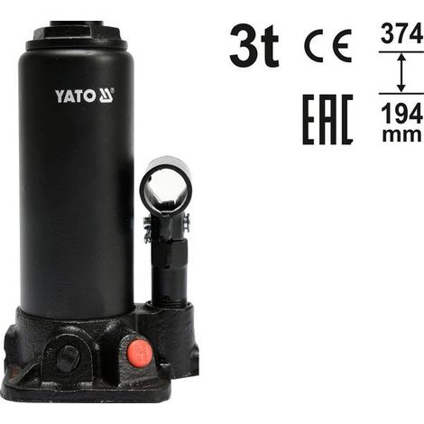 YATO DŹWIGNIK TŁOKOWY HYDRAULICZNY SŁ.  3T 194-374mm.