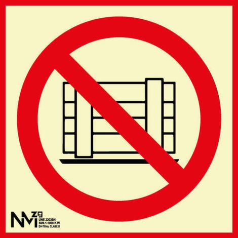 Señal "No Obstruir - Salida de Emergencia"                         210 x 210 mm                          CLASE B (PVC 0'7 mm)