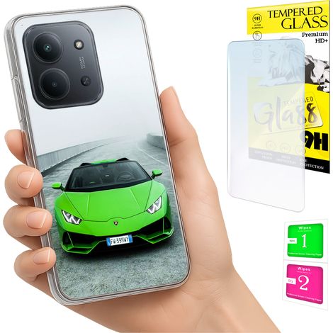 Custodia per Xiaomi Redmi 15C 4G 171mm, cover posteriore con vetro 9H. (1/5)