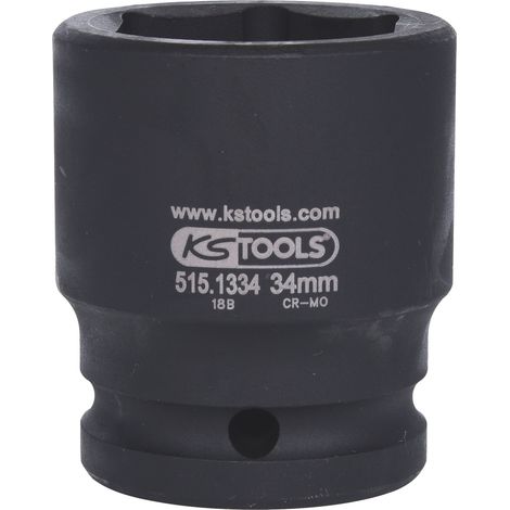 Douille à chocs 6 pans 3/4', 34 mm sur carte - KSTOOLS - 515.1334-E