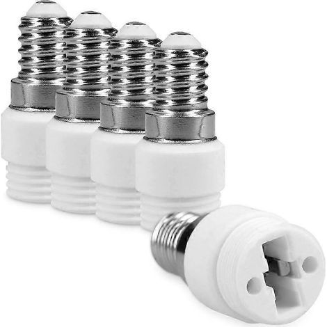 Adaptador de casquillo E14 a G9, convertidor, portalámparas de base bayoneta para bombillas halógenas y LED, 5 unidades, ahorro de energía. (1/5)
