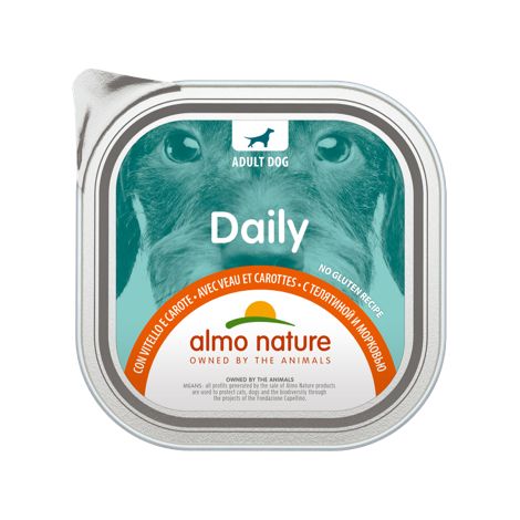 Almo Nature Dog Daily Vitello e Carote - Vaschetta 300 Gr -