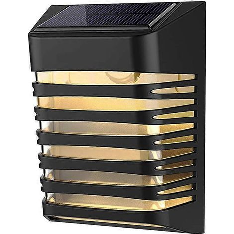 Lot de 2 lampes solaires murales d'extérieur étanches avec deux modes d'éclairage pour jardin, clôture et cour, plusieurs modes d’éclairage, flexible, pour portes, entrée, maison (1/5)