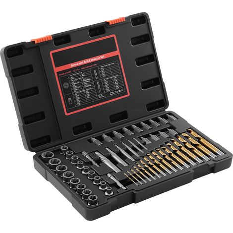 Mophorn Kit di Estrattori per Viti Rotte 54 pezzi, Strumenti per Rimozione di Dadi Danneggiati o Arrotondati, Utensili per Riparazioni Domestiche e Officina in Acciaio Cr-Mo (1/5)