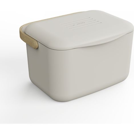 Seau à compost rectangulaire  4.5l crème - Pebbly - 40-NBA314 (1/2)