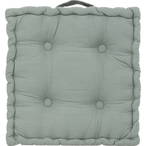 Coussin de Sol en Coton Vert Céladon 40 x 40 cm - Atmosphera (1/3)