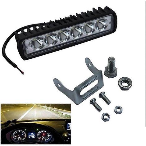 Barre lumineuse de travail 6 LED 18 W 6 pouces, faisceau large et concentré, pour voiture tout-terrain et SUV. (1/5)