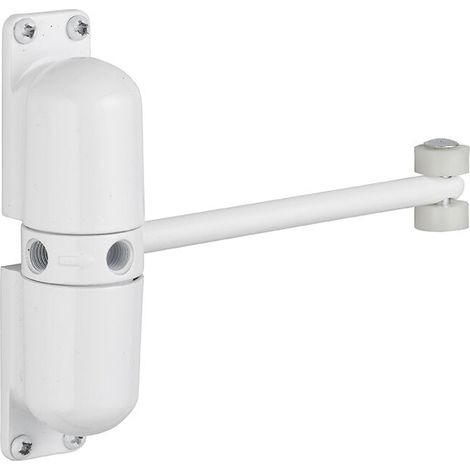 Ferme-porte automatique à roulettes pour porte légère – Charge max 30kg – Installation sans support – Angle d'ouverture 90° – Alliage et acier (1/3)