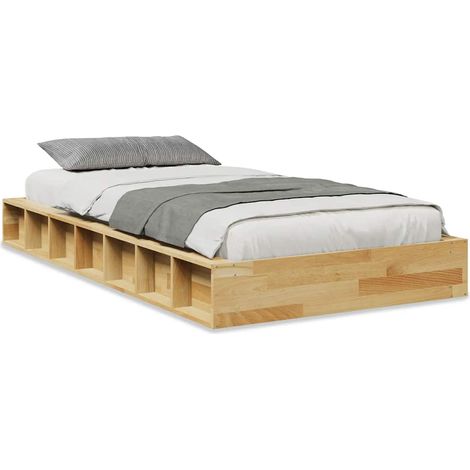 Maison Exclusive - Massivholzbett ohne Matratze 75x190 cm Eichenh (1/5)