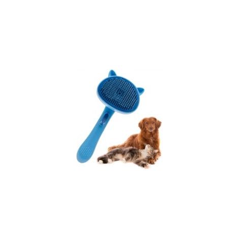 Brosse pour poils de chat et de chien, adaptée à l'élimination des poils longs et courts, élimination des poils d'animaux en une seule étape, peigne de massage (bleu). - Crezuo