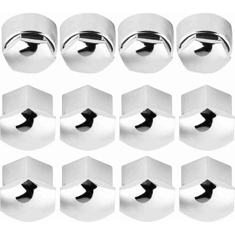 Capuchon de Ecrou Roue,20 Pièces 17mm écrou de voiture roue auto protection vis capuchon anti-vol pour boulon ecrou couvre capuchons hexagonal avec outil demontage cache protecteurs ecrous (Argent) (1/5)