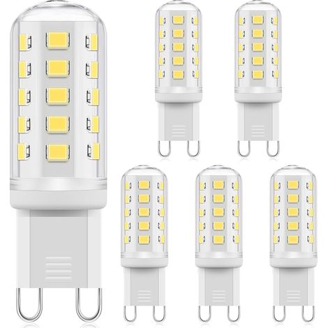 Ampoule LED G9 à intensité variable, 3W Blanc Froid 6000K, équivalent à une Ampoule Halogène G9 de 40 W, Ampoule LED à économie d'énergie, Sans Scintillement, pour éclairage Domestique, 6 Pièces (1/5)