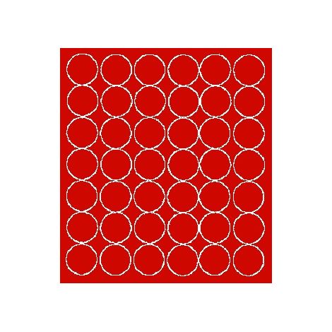 Runde Aufkleber, 3 cm Durchmesser, 42 Stück, rot matt