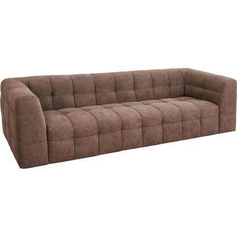 Canapé Droit 3 Places "Malou" 238cm Marron (1/2)