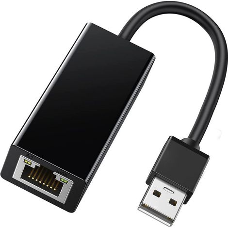 Adaptateur Ethernet USB 2.0 - RJ45 10/100 Mbps - Compatible Windows macOS Linux Chrome OS - Pour Ordinateur Portable Console - 1 Pièce (1/5)
