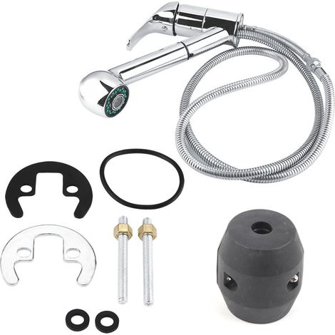 Robinet de cuisine extractible pour eau froide (chromage argenté standard G1/2") (1/5)