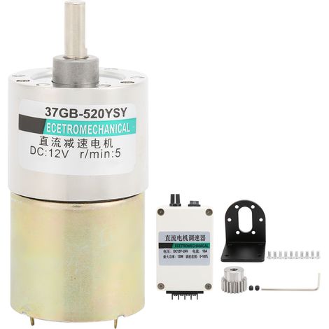 Moteur à courant continu 12V réglable CW/CCW, 5tr/min, avec support, pour micro-machines (1/5)