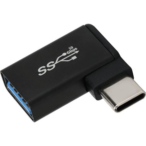 Adaptateur OTG USB 3.0 femelle vers USB-C mâle à 90° : compatible avec la synchronisation de données haute vitesse et la charge rapide. (1/5)