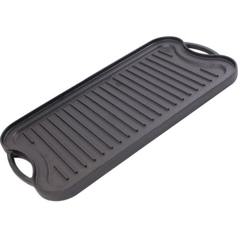 Plancha de freír binaural de estilo japonés, plancha de hierro fundido para filetes, rectangular, 51 26 cm (1/5)