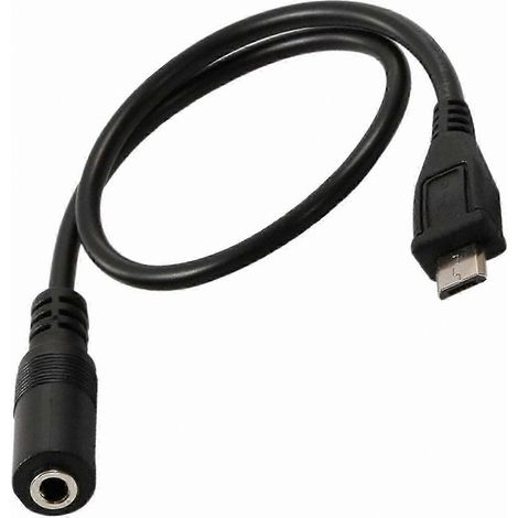 Câble adaptateur audio Micro USB vers prise jack 3,5 mm femelle, compatible avec les casques audio, les écouteurs, les smartphones et les tablettes. (1/5)