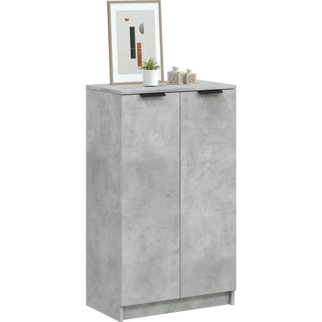 vidaXL Schuhschrank Betongrau 59x35x100 cm Holzwerkstoff