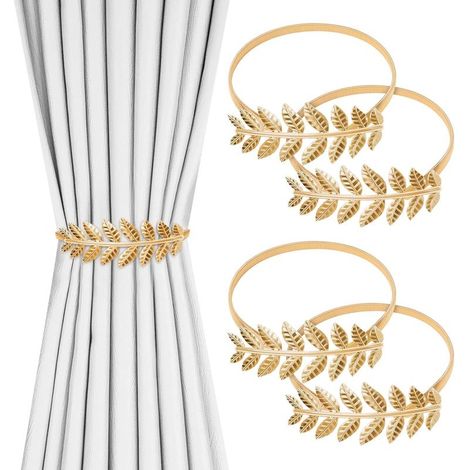 Lot de 4 attaches de rideaux style contemporain, accessoires décoratifs pour rideaux (1/3)