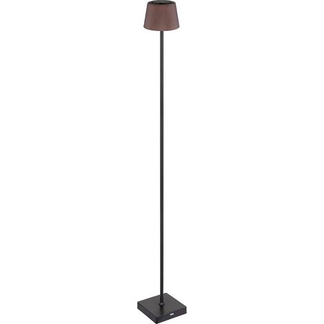 Lampada da terra LED touch dimmer USB luce esterna ricaricabile lampada da terra CCT, metallo plastica marrone nero, 4W 155Lm 3000K 4000K 5000K, H 120 cm (1/5)