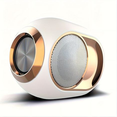 Enceinte Bluetooth TWS sans fil avec caisson de basses, courte (blanche) (1/4)