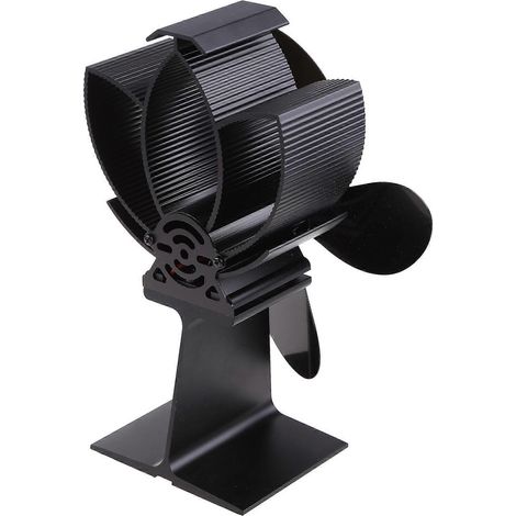 Ventilateur de poêle à 4 pales alimenté par la chaleur, pour bûches et foyer, économe en combustible, distribution efficace de la chaleur (1/4)