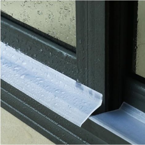 Selbstklebende Regenschutzleiste aus Gummi 4,5cm x 1m, Biegbare Fensterabdichtung, Tropfabweiser für Türen, Fensterbänke und Autotüren, Regenabwehrleiste zum Schutz vor Regenwasser-Rückstau,Weiß