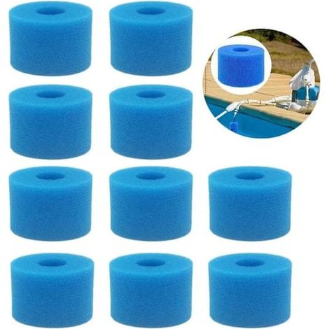 Lot de 10 cartouches filtrantes type S1 – Filtres en mousse réutilisables pour spas et jacuzzis Intex Pure.-AquaForge (1/5)