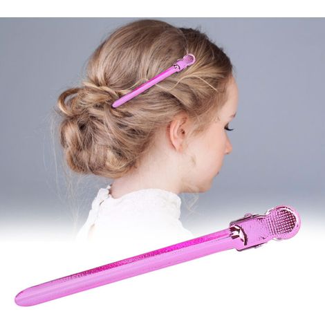 12 Haarspangen aus Edelstahl für Friseursalons – Lila und Rosa (1/5)