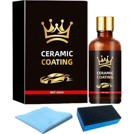 Revêtement céramique pour voiture - Revêtement en céramique hydrophobe - 50 ml - Accessoire de détail de voiture durable pour voitures, camping-cars, SUV, berlines, camions, peinture, roue, pare-brise (1/5)